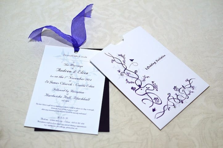 bespoke, bevan Cockerill, design, Custom, Designed, Wedding Invitations, handmade, handcrafted, diamante, purple