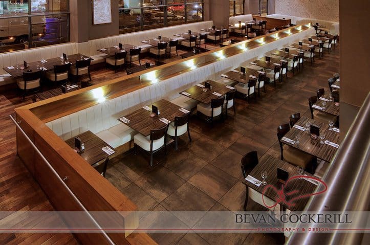 Zouk, Zouk Tea Bar & Grill, Manchester, Bradford, Bevan Cockerill, Commercial Photography, from Above, Restaurant