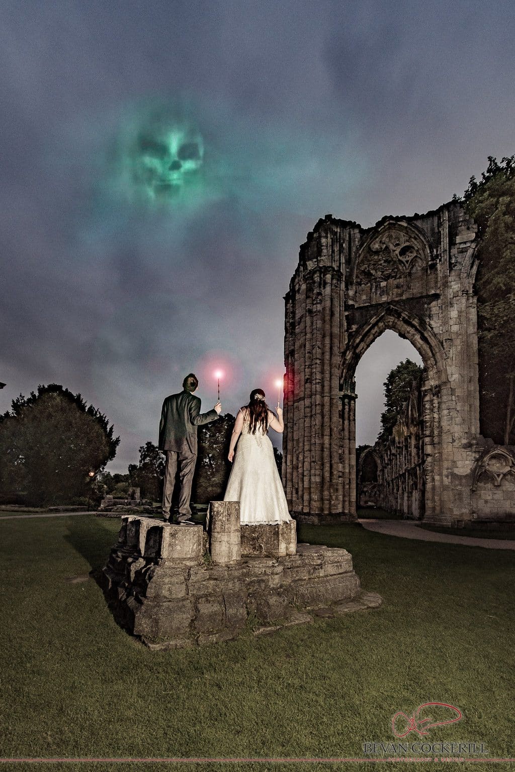 The Hospitium, St Mary's Abbey, York, Wedding Photography, Audrey and Richard, Bevan Cockerill, Museum Gardens, harry potter, dark mark, dark lord