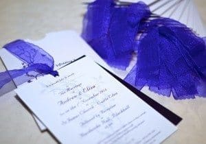 bespoke, bevan Cockerill, design, Custom, Designed, Wedding Invitations, handmade, handcrafted, quality, purple